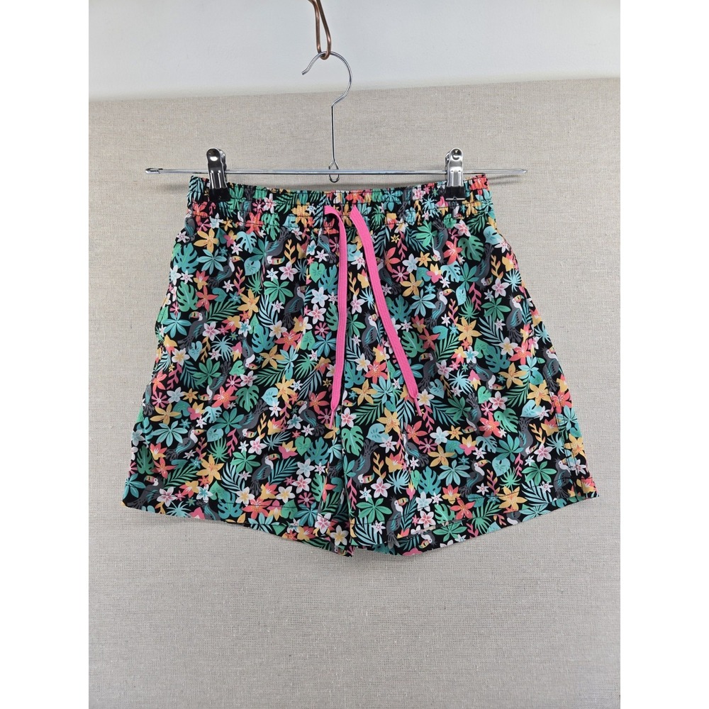 Chubbies The Bloomerangs Swim Trunks M 5.5" Tropical Floral Toucan No Lining*